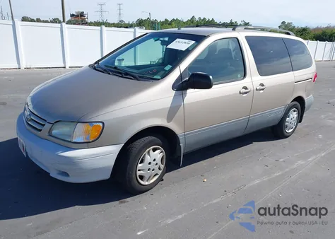 2002 Toyota Sienna Le z USA, uszkodzony, nr VIN 4T3ZF13C42U444840